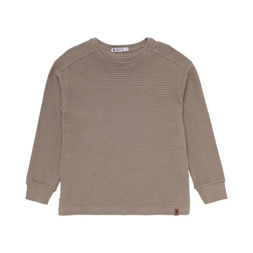 Camiseta Infantil Masculina Manga Longa Malha - BEGE