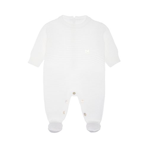 Saída de Maternidade Masculina Tricot Pala Canelada - BRANCO