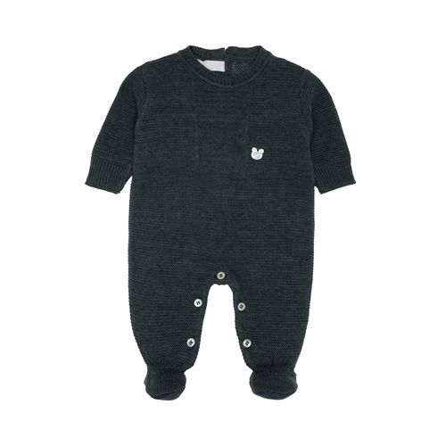 Saída de Maternidade Masculina Tricot Pala Canelada - VERDE MESCLA