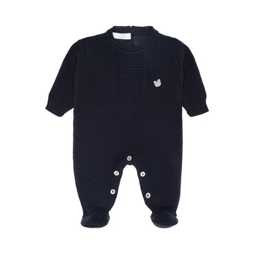 Saída de Maternidade Masculina Tricot Pala Canelada - AZUL PROFUNDO