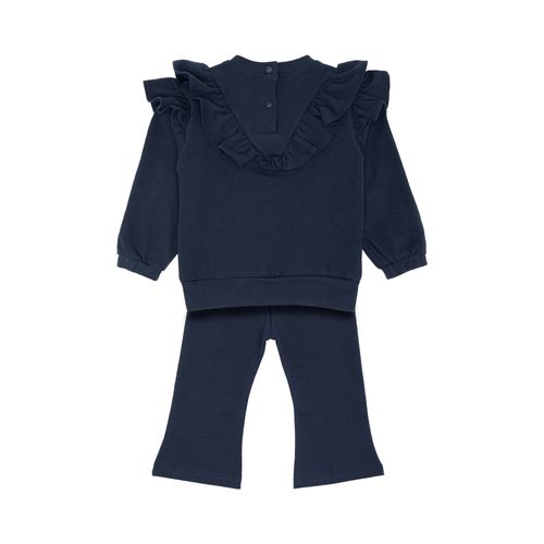 Conjunto de Bebê Feminino Moletom com Babados - AZUL MARINHO