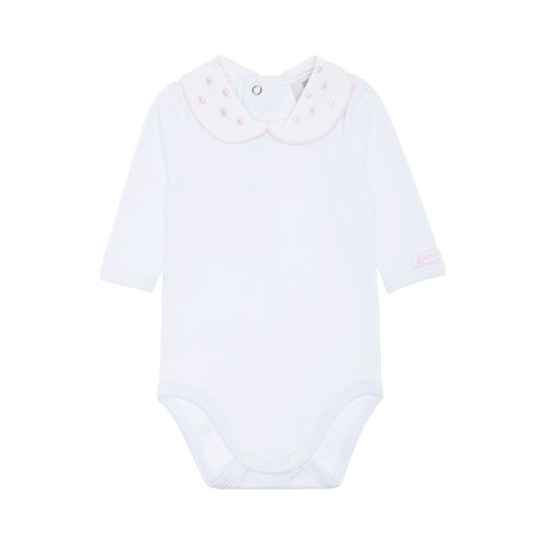 Body de Bebê Feminino Manga Longa Bordado Poás - BRANCO