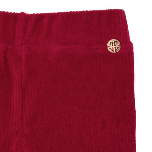 Legging de Bebê Feminina Plush Cotelê - VERMELHO