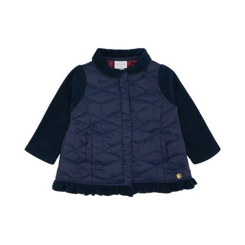 Casaco de Bebê Feminino Matelassê com Babados - AZUL MARINHO