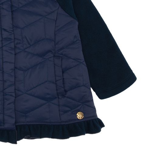 Casaco de Bebê Feminino Matelassê com Babados - AZUL MARINHO