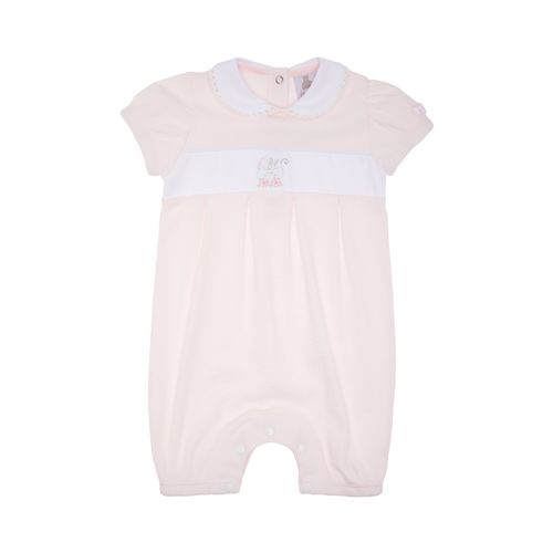 Macacão de Bebê Feminino Curto Favos Coelho - ROSA