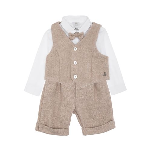 Conjunto de Bebê Masculino Alfaiataria com Camisa Body - KAKI