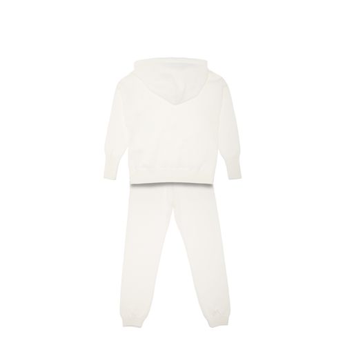 Conjunto Infantil Feminino Tricot com Capuz - OFF WHITE