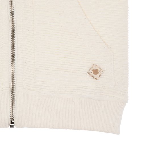 Casaco de Bebê Masculino Malhão Texture com Bolso Canguru - CRU