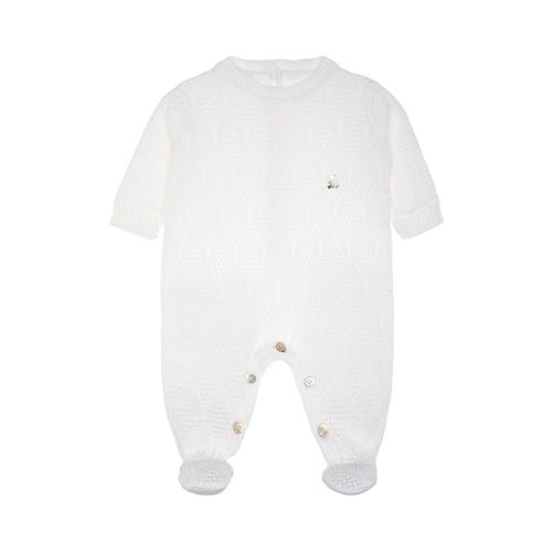 Saída de Maternidade Masculina Tricot Pinha - BRANCO