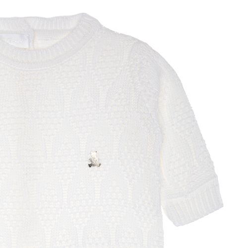 Saída de Maternidade Masculina Tricot Pinha - BRANCO