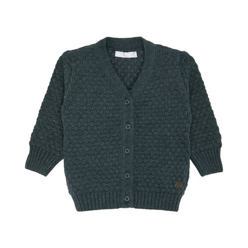 Cardigan de Bebê Feminino Tricot Ponto Concha - VERDE