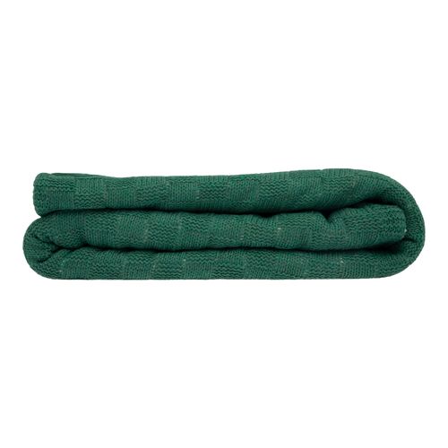 Manta Tricot Sherpa Quadrados - VERDE