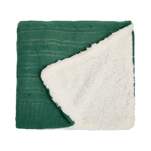 Manta Tricot Sherpa Tranças - VERDE