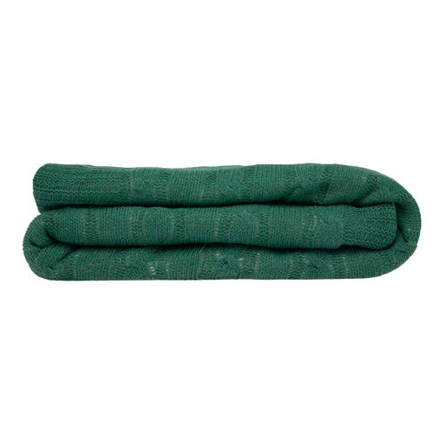Manta Tricot Sherpa Tranças - VERDE