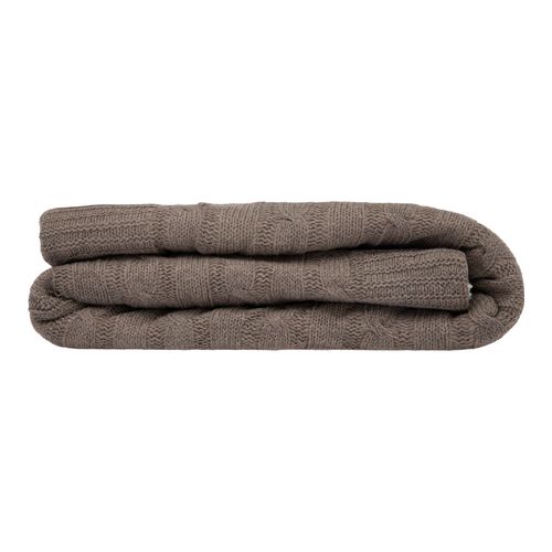 Manta Tricot Sherpa Tranças - MARRON