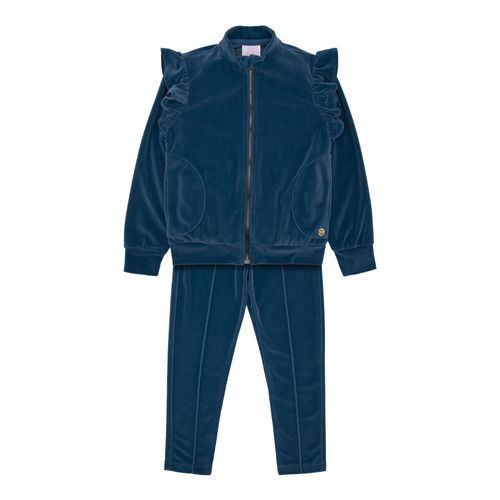 Conjunto Infantil Feminino Plush com Friso - AZUL JEANS
