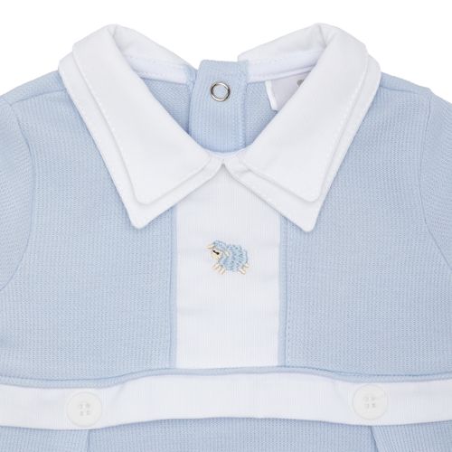 Macacão de Bebê Masculino Longo Ponto Roma Ovelha - AZUL BEBE