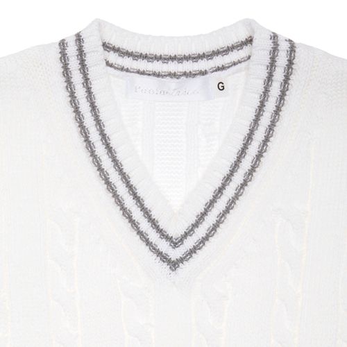 Colete de Bebê Masculino Tricot com Frisos - BRANCO/CINZA