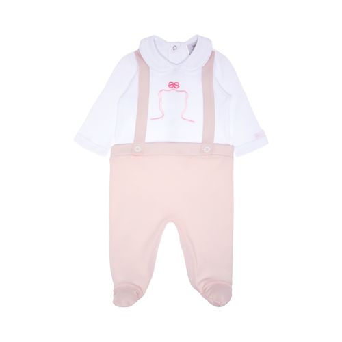 Macacão de Bebê Feminino Longo Suedine Algodão Egípcio - ROSA