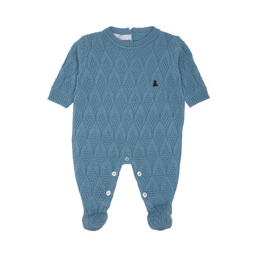 Saída de Maternidade Masculina Tricot Pinha - AZUL CANTO