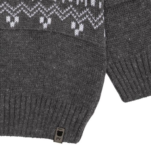 Blusa Tricot de Bebê Masculina Manga Longa Jacquard - CINZA MESCLA