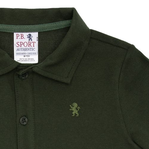 Camiseta Polo Infantil Masculina Manga Curta Piquet - VERDE