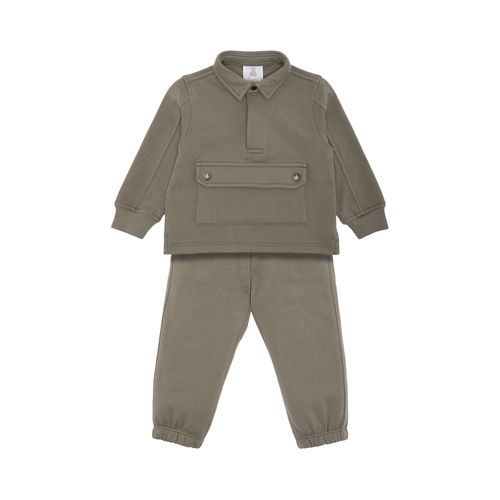 Conjunto de Bebê Masculino Moletom com Bolso - VERDE