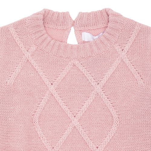 Blusa Tricot de Bebê Feminina Manga Longa Losangos - ROSA