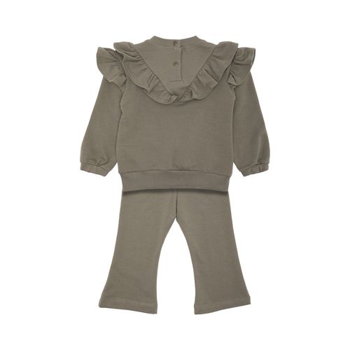 Conjunto de Bebê Feminino Moletom com Babados - VERDE