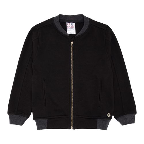 Jaqueta Infantil Masculina Piquet Felpado - PRETO