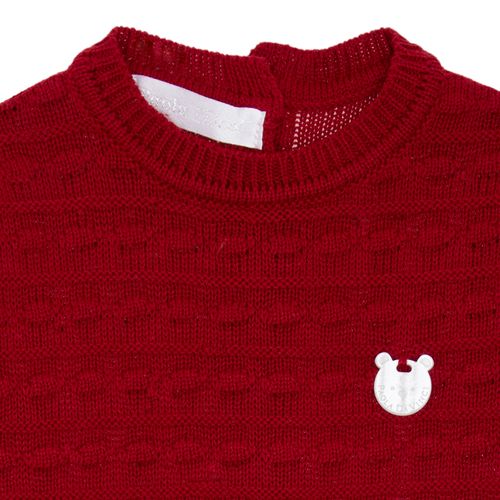 Saída de Maternidade Masculina Tricot Ponto Pipoca - VERMELHO