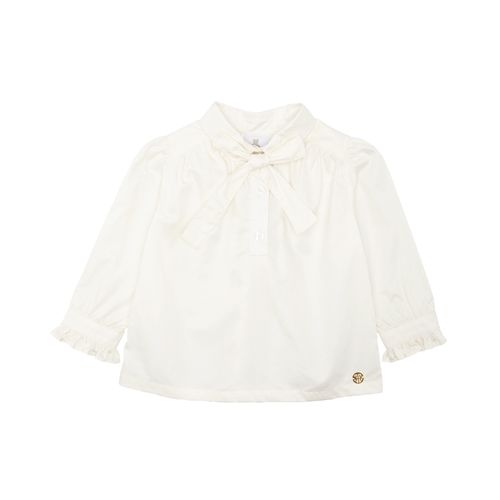 Bata de Bebê Feminina Manga Longa Twill Algodão Egípcio - OFF WHITE