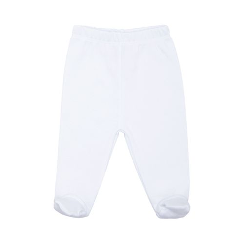 Calçudo de Bebê Unissex com Pé Algodão Egípcio - BRANCO
