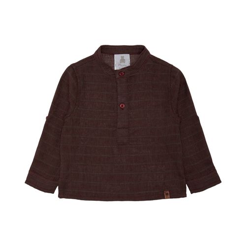 Bata de Bebê Masculina Manga Longa Listrada - BORDO