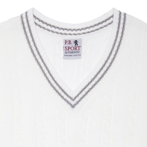 Colete Infantil Masculino Tricot com Frisos - BRANCO/CINZA
