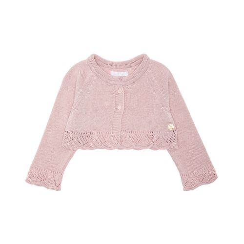 Bolero Tricot de Bebê Feminino Rendado - ROSE