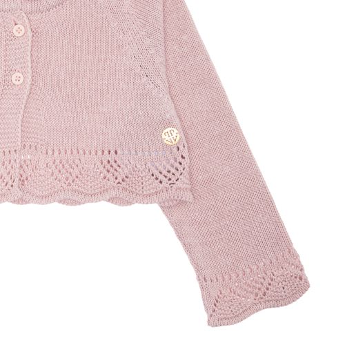 Bolero Tricot de Bebê Feminino Rendado - ROSE