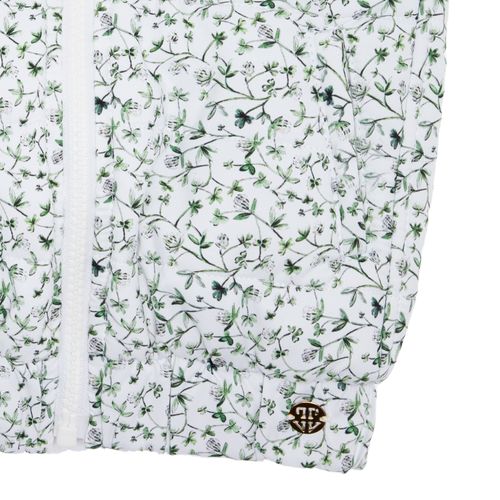 Colete de Bebê Feminino Matelassê Double Face Estampa Fiore - BRANCO