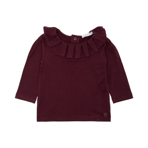 Blusa de Bebê Feminina Manga Longa com Pregas - BORDO