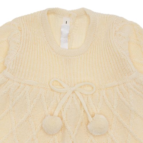 Saída de Maternidade Feminina Tricot com Faixa de Cabelo - AMARELO