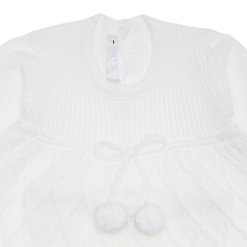 Saída de Maternidade Feminina Tricot com Faixa de Cabelo - BRANCO