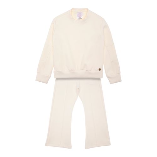 Conjunto Infantil Feminino Poliamida com Recortes - OFF WHITE