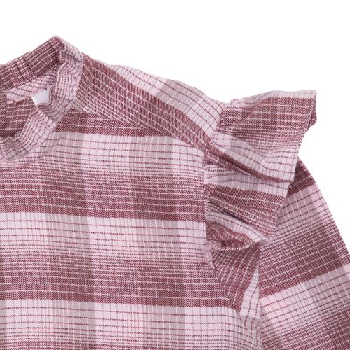 Bata Infantil Feminina Manga Longa Xadrez Flanelada - ROSA