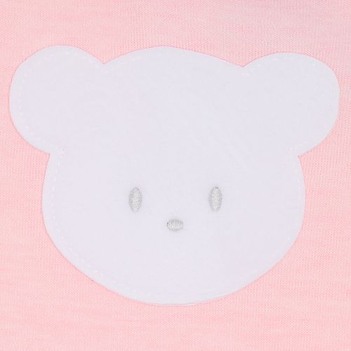 Macacão de Bebê Feminino Longo Double Fleece com Bordado Ursinho Bimbi - ROSA BEBE
