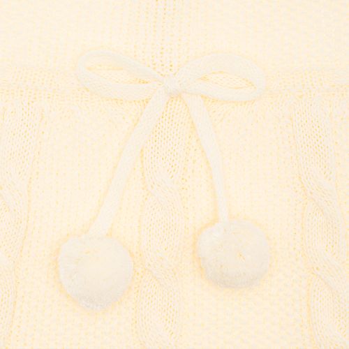 Saída de Maternidade Feminina Tricot com Laço de Pompom - AMARELO