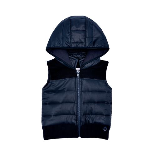 Colete de Bebê Masculino Matelassê Textura Veludo - AZUL MARINHO