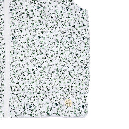 Colete Infantil Feminino Matelassê Double Face Estampa Fiore - BRANCO