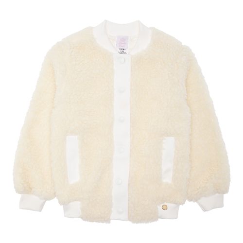 Casaco Infantil Feminino Pele Carneirinho - OFF WHITE