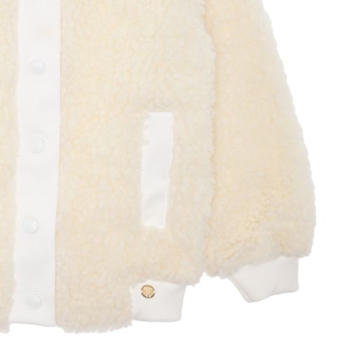 Casaco Infantil Feminino Pele Carneirinho - OFF WHITE